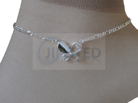 Ladies Jewellery, Silver Anklet with Butterfly Design, Jinsted