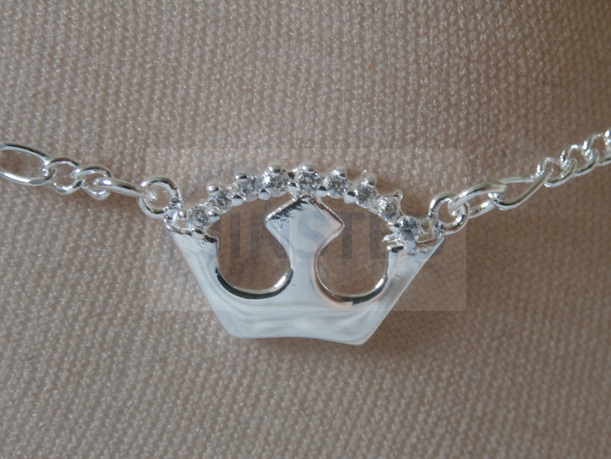 Ladies Jewellery, Silver Anklet with Crown Design, Jinsted
