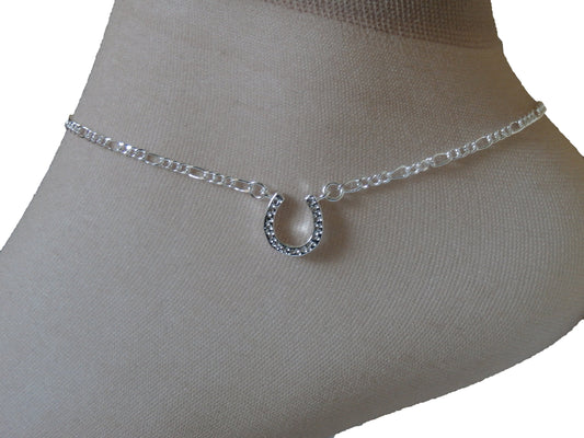 Ladies Jewellery, Silver Anklet with Horseshoe Design, Jinsted