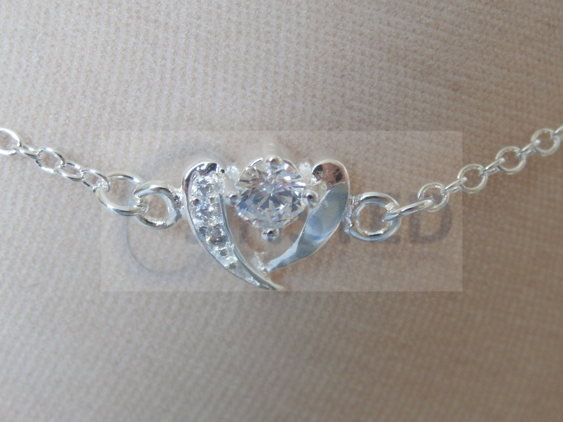 Ladies Jewellery, Silver Anklet with Split Heart Jewel, Jinsted