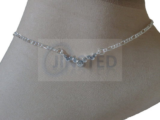 Ladies Jewellery, Silver Anklet with V Charm, Jinsted