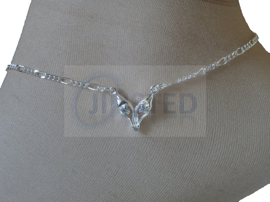 Ladies Jewellery, Silver Anklet with Wolf Charm, Jinsted