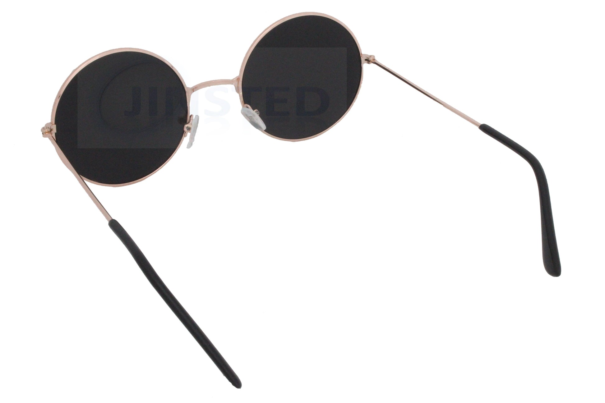 Silver Mirrored Teashades Sunglasses with Gold Frame - Jinsted