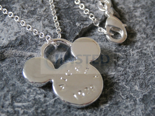 Ladies Jewellery, Silver Necklace with Mickey Mouse Pendant, Jinsted