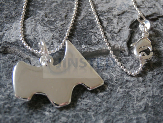 Ladies Jewellery, Silver Necklace with Monopoly Scottie Dog Pendant, Jinsted