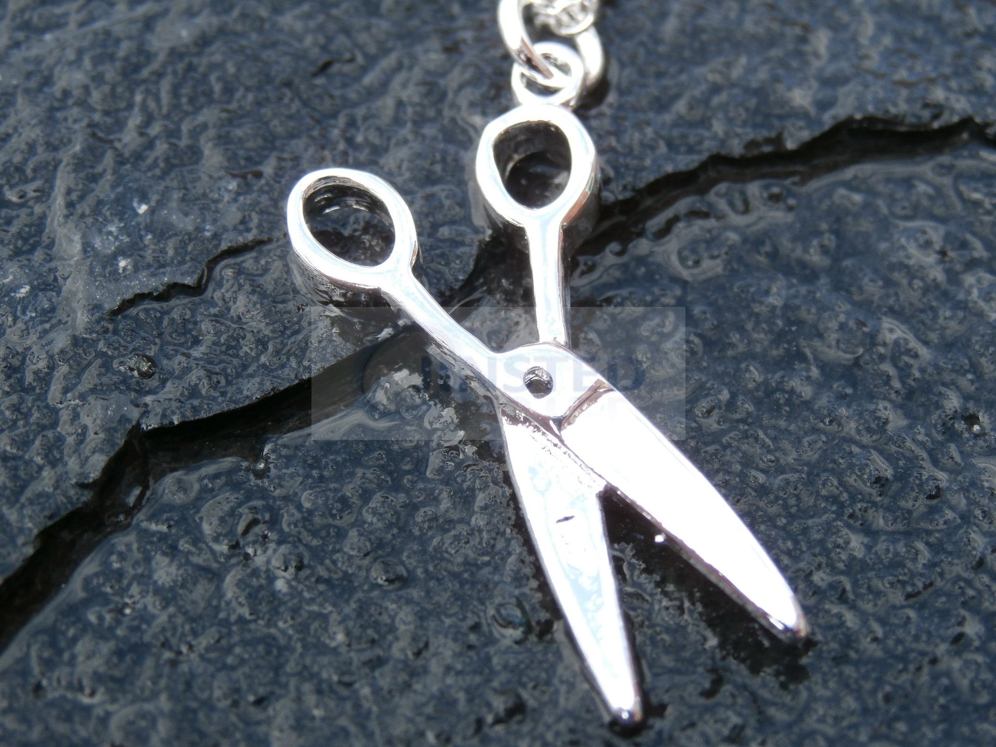 Ladies Jewellery, Silver Necklace with Pair of Scissors Pendant, Jinsted