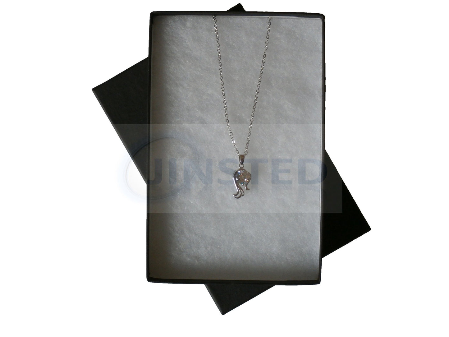 Ladies Jewellery, Silver Necklace with Seahorse Pendant with White Gem, Jinsted