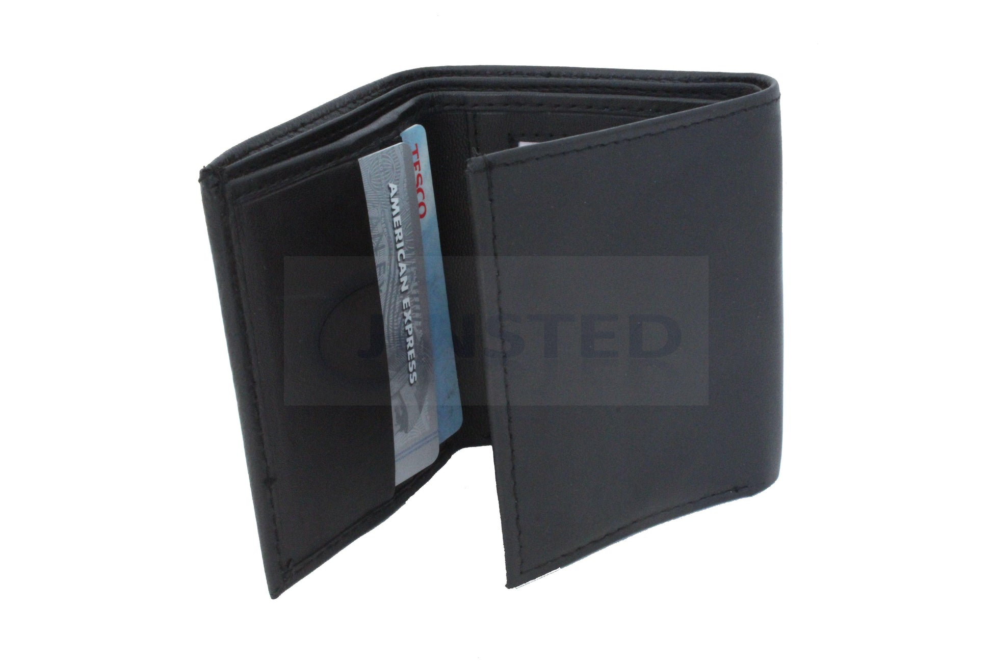 Small Leather Tri Wallet. 9 Cards and 2 Note Compartment. RFID protected - Jinsted